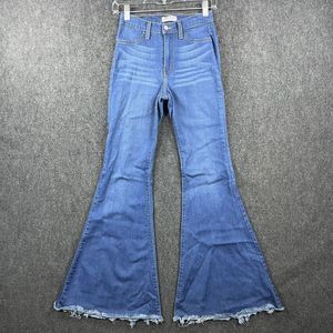 [Judy Blue] Super Flare High Waist Raw Hem Jeans